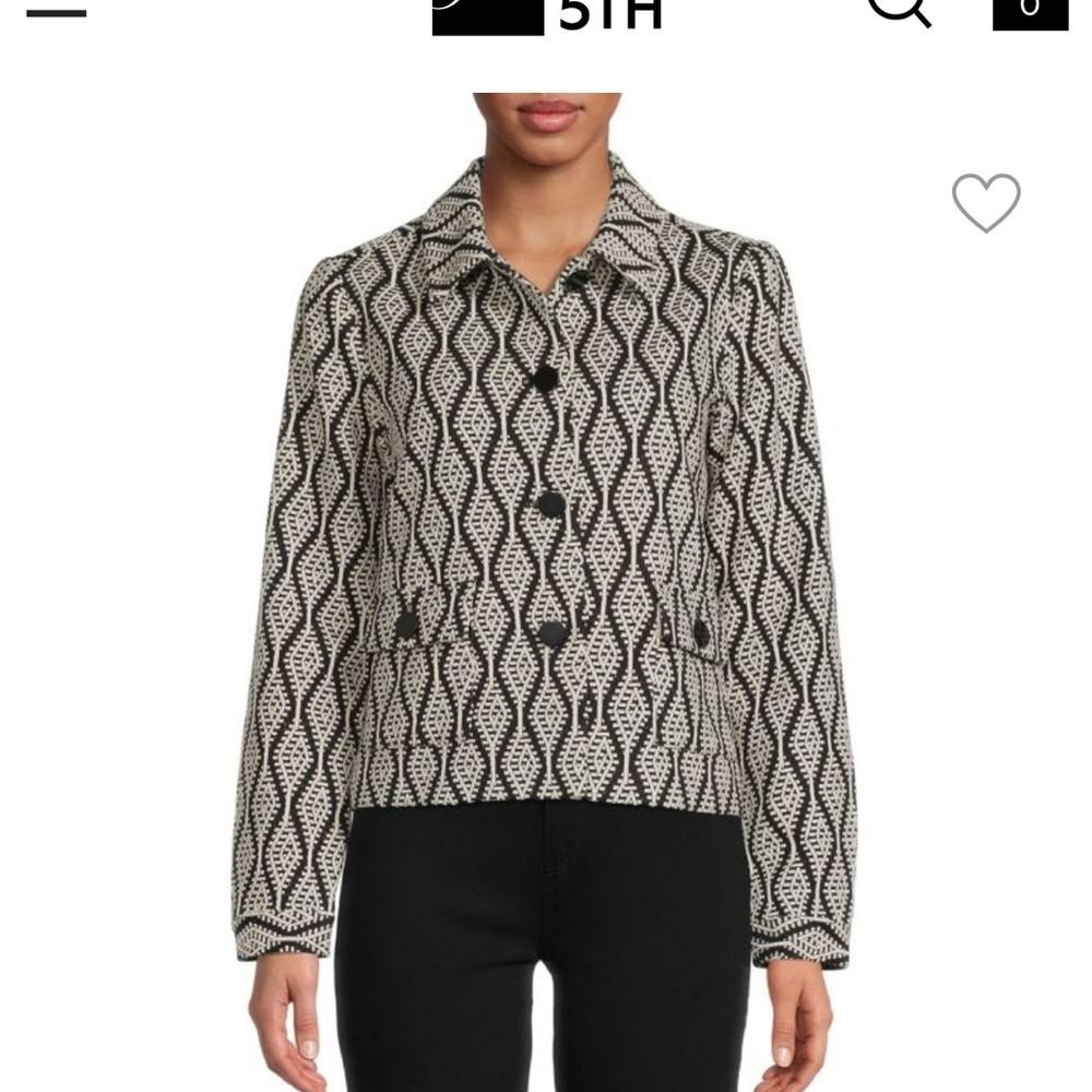 Chic Black And White Patterned Jacket - image 1